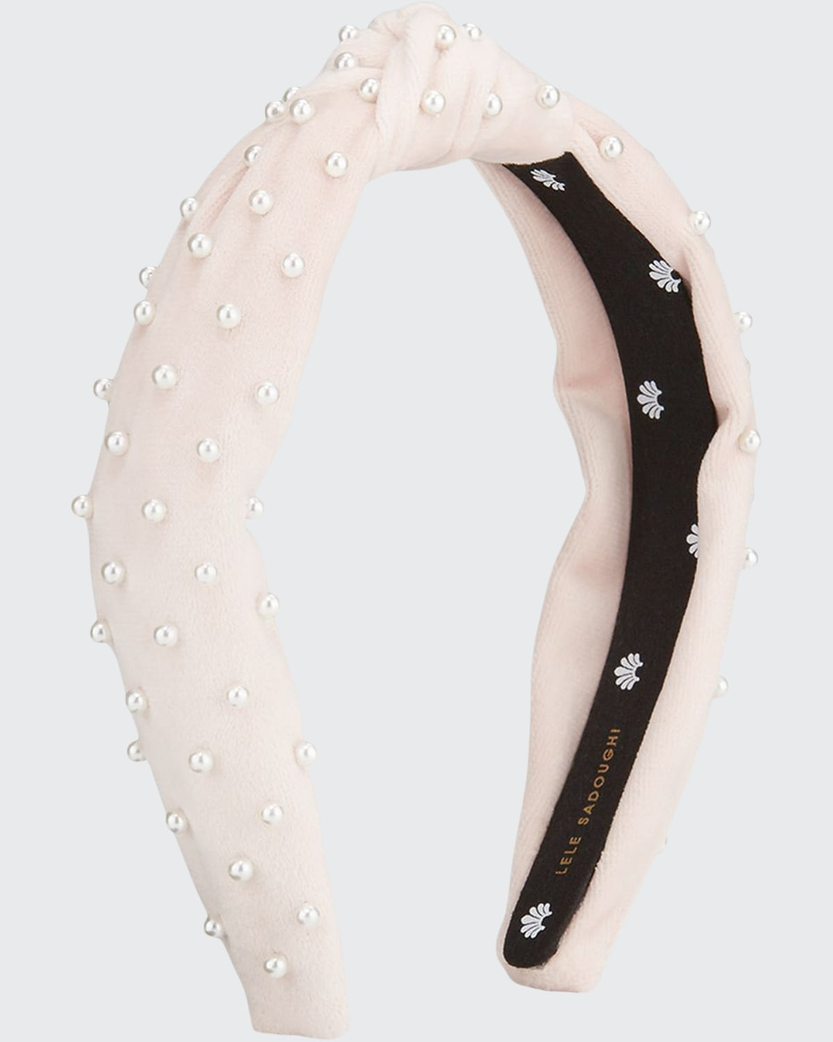 Petite Velvet Pearl Beaded Knotted Headband | Bergdorf Goodman