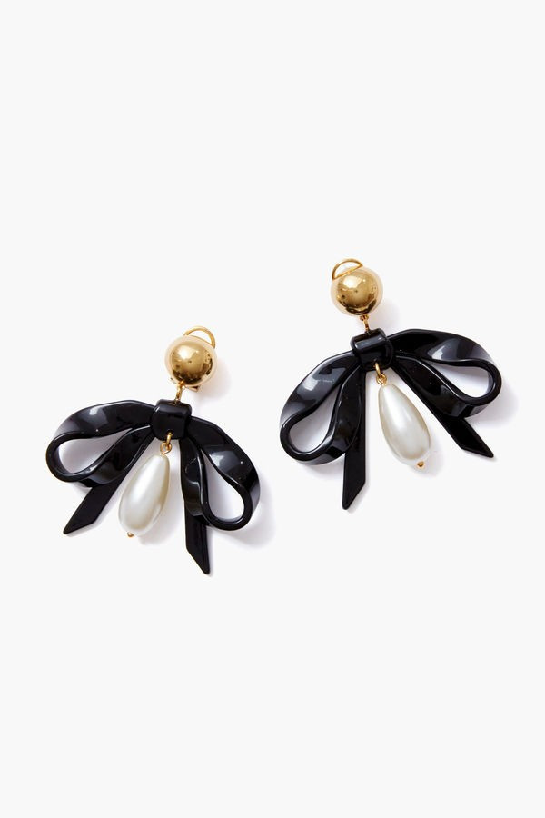 Jet Bow Drop Earrings | Tuckernuck (US)