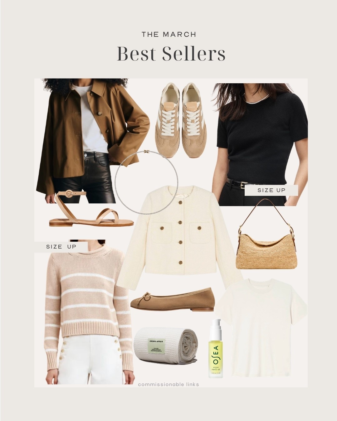 The March bestsellers!
Trench coat cropped
Striped sweater
Cashmere tee
Tshirt
Suede ballet flats
Hair towels
Vagus nerve oil
Suede sneakers
Ankle wrap sandal
Cropped tweed jacket
Raffia shoulder bag 

#LTKSeasonal