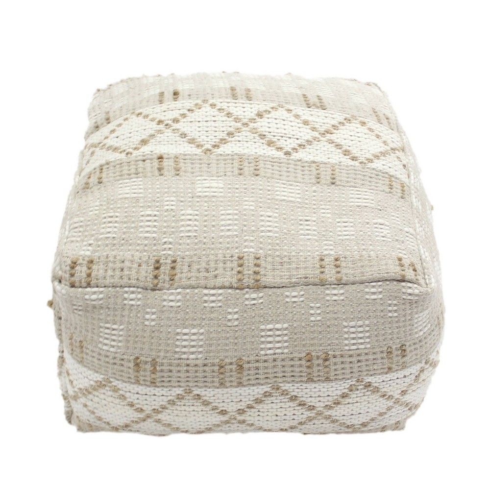 Large Square Nessan Boho Pouf Ivory - Christopher Knight Home | Target