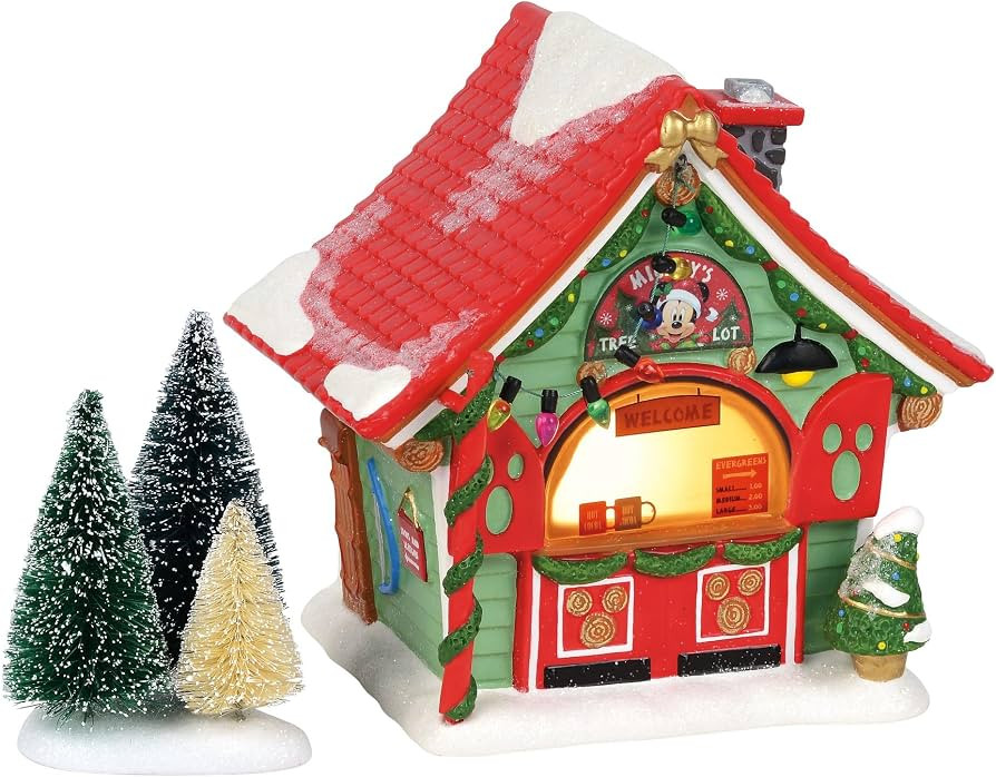 Department 56 Porcelain Disney Village Mickey Mouse Tree Lot Lit Building, 6 Inch, Multicolor | Amazon (US)