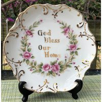 Lefton China God Bless Our Home Retro Kitschy Country Farmhouse Kitchen Decorative Plate Plaque Kf1822N | Etsy (US)