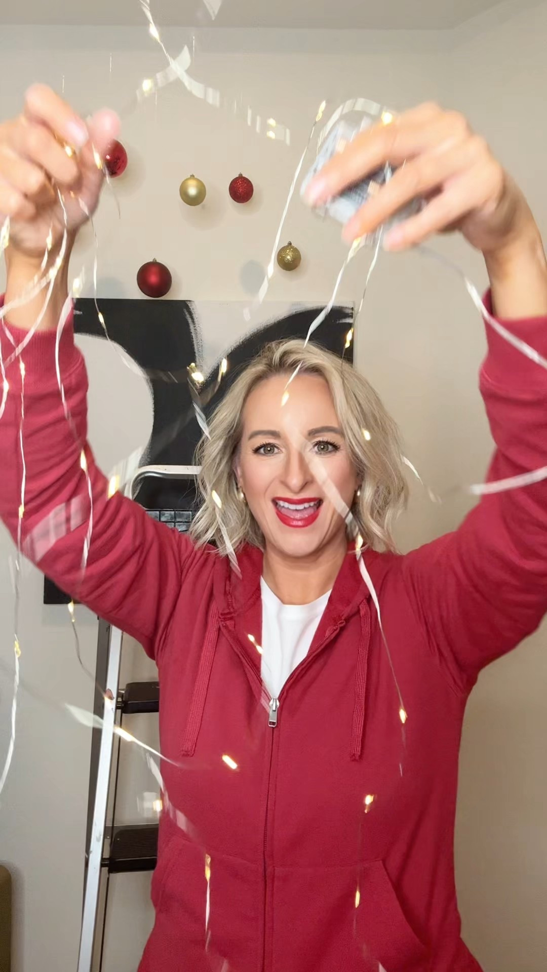 Christmas DIY hanging ornaments and twinkle lights from ceiling ✨



#LTKSeasonal #LTKHoliday #LTKHome