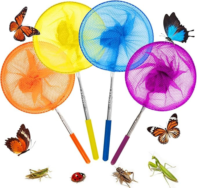Kids Telescopic Butterfly Fishing Nets - RAINFLOW Anti Slip Grip Butterfly Catcher Catching for K... | Amazon (US)