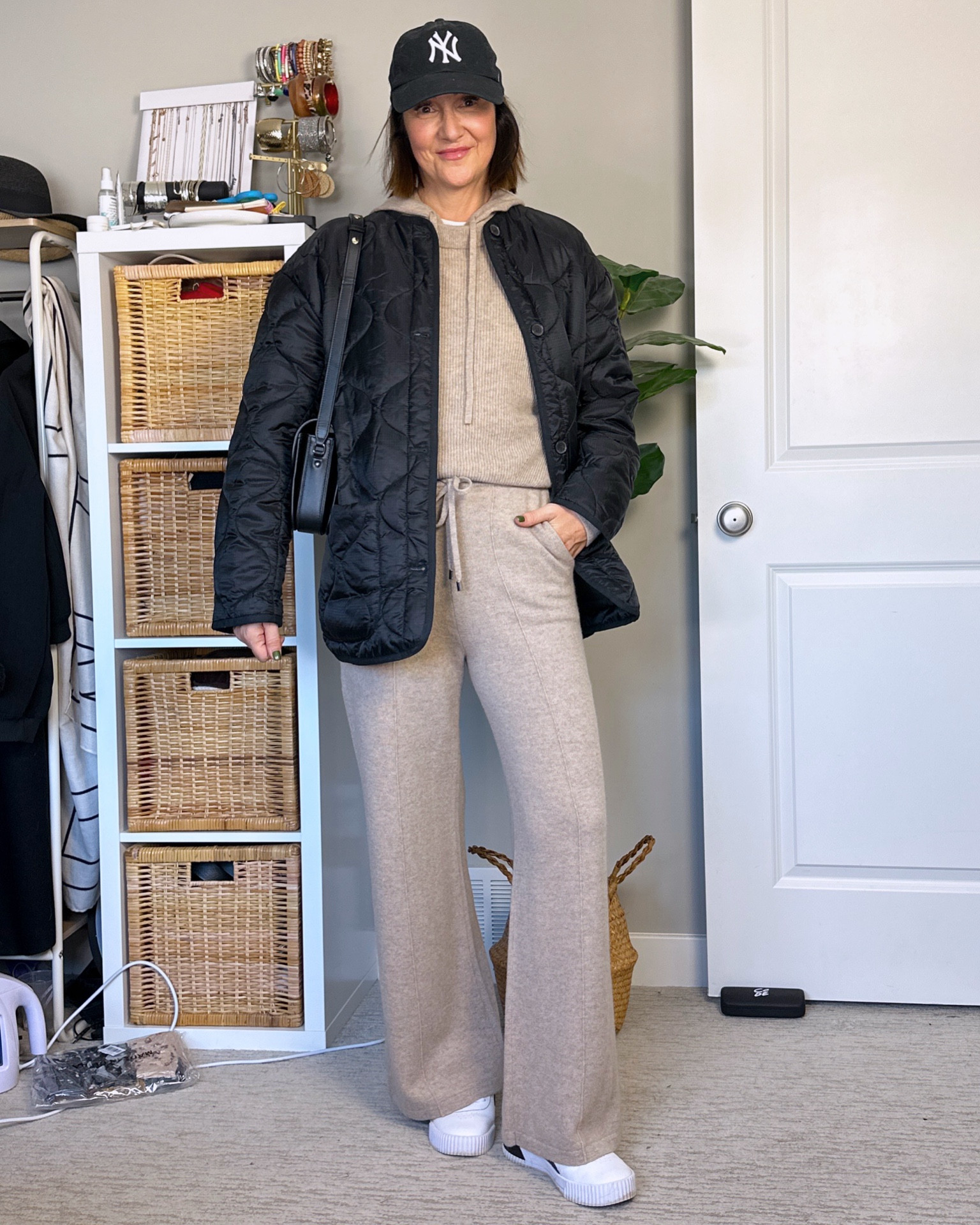 Coziest matching set - cashmere and so soft! And 20% off with code CBS20!
I’m 5’ 7” wearing my usual size S in the pants and hoodie.
Also wearing S in the lightweight quilted jacket, it’s an oversized fit (50% off!).
Sneakers fit tts.
Also linked my bag, it’s pricy but such nice quality and I love that the strap is adjustable 


#LTKitbag #LTKstyletip #LTKtravel