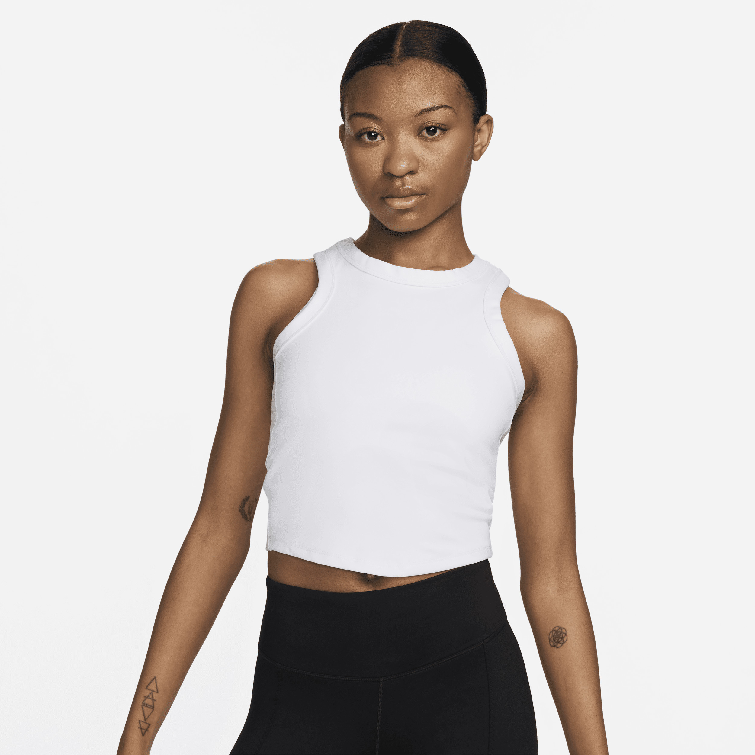 Nike Women's One Fitted Dri-FIT Cropped Tank Top in White | FN2806-100 | Nike (US)