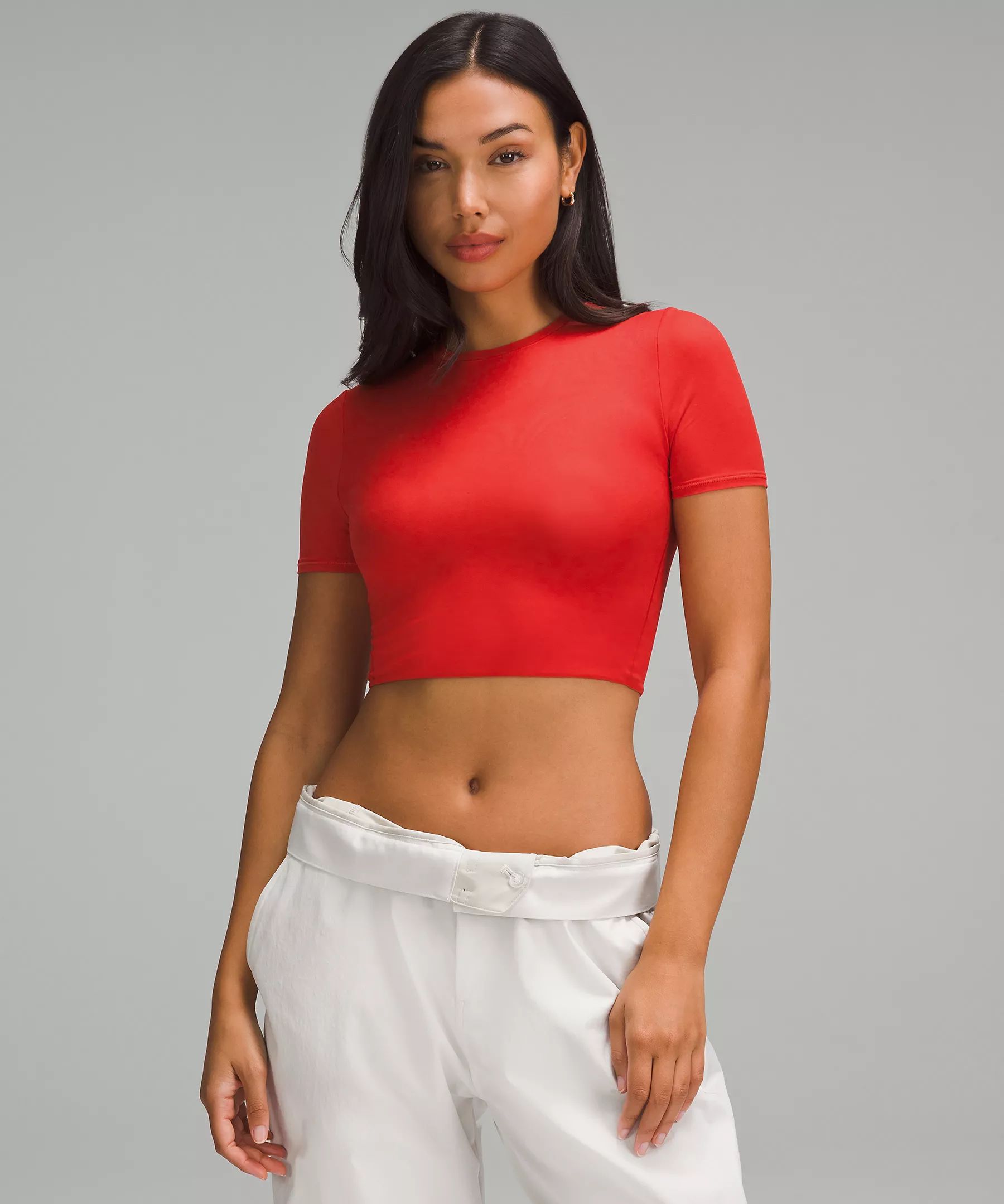 Wundermost Ultra-Soft Nulu Crewneck Cropped T-Shirt | Women's Short Sleeve Shirts & Tee's | lulul... | Lululemon (US)
