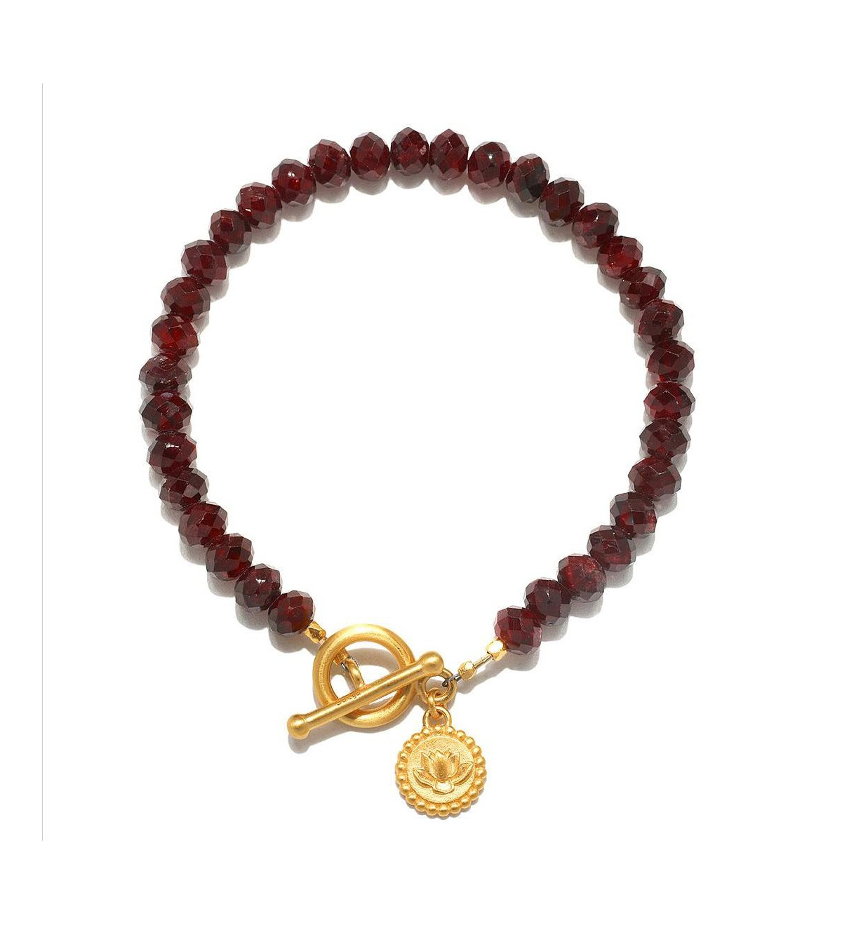 Satya Jewelry Garnet lotus toggle bracelet | Macy's