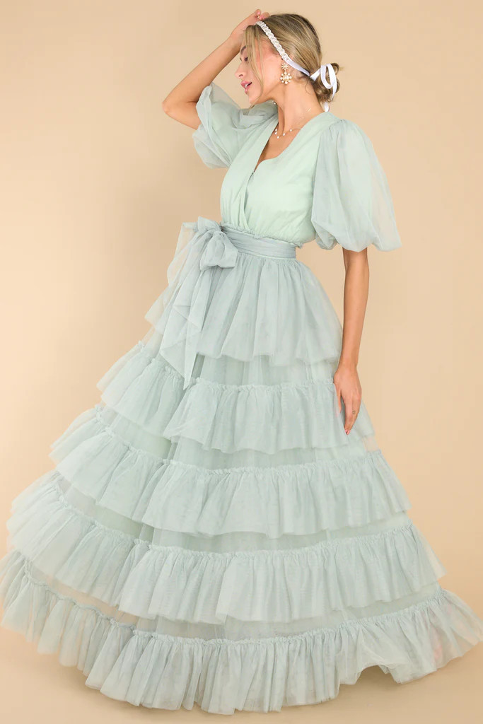 A Beautiful Feeling Seafoam Maxi Dress | Red Dress 