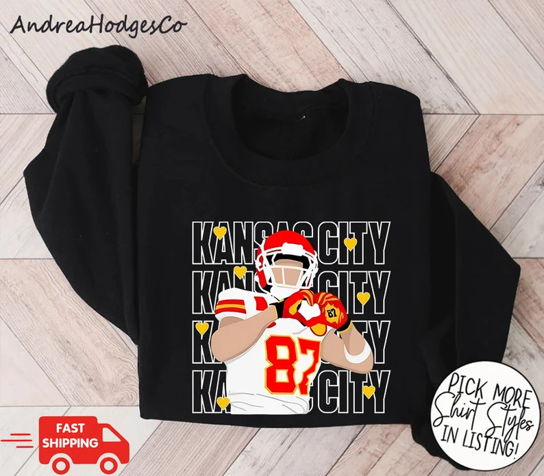 Travis Kelce Heart Hands 87 Kansas City Sweatshirt Funny Travis Kelce Taylor Shirt Funny Taylor T... | Etsy (US)