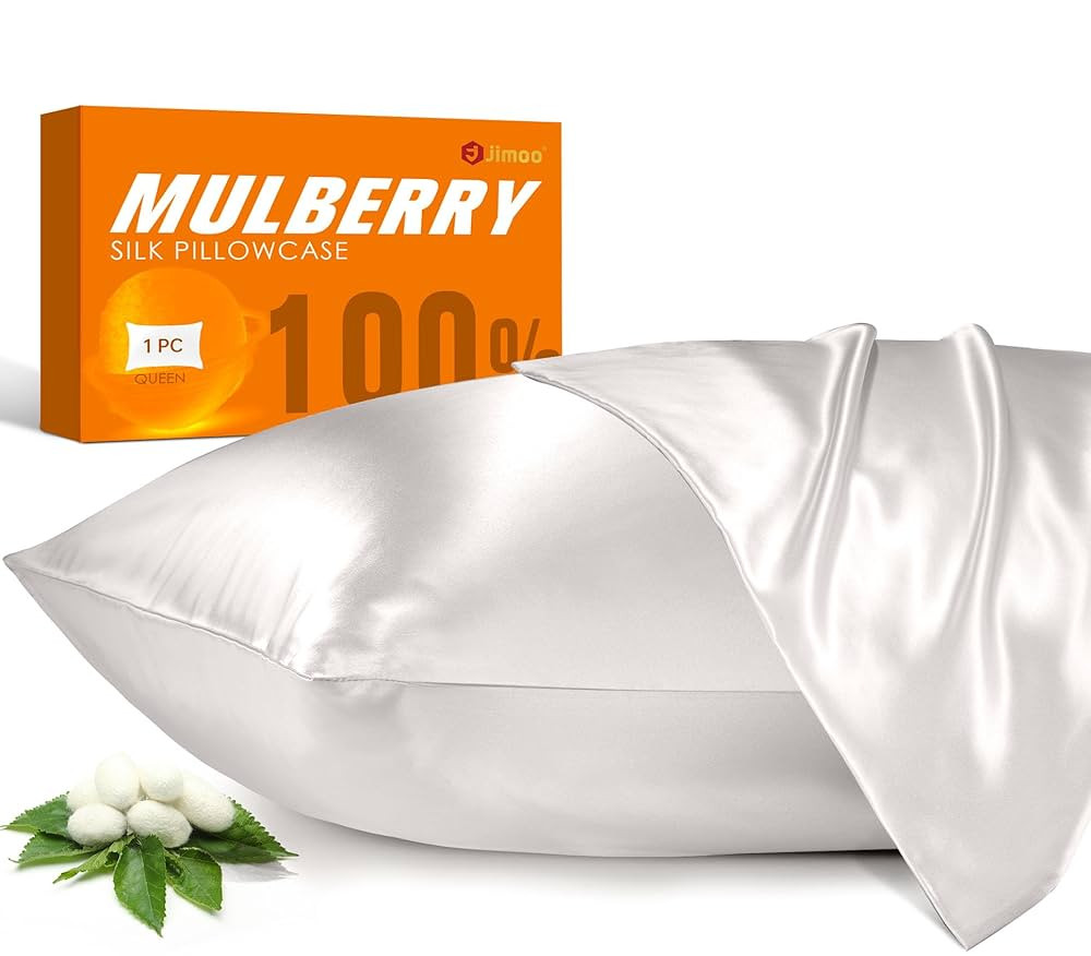100% Mulberry Silk Pillowcase for Hair and Skin, 22 Momme Pure Natural Silk Pillow Case Both Side... | Amazon (US)