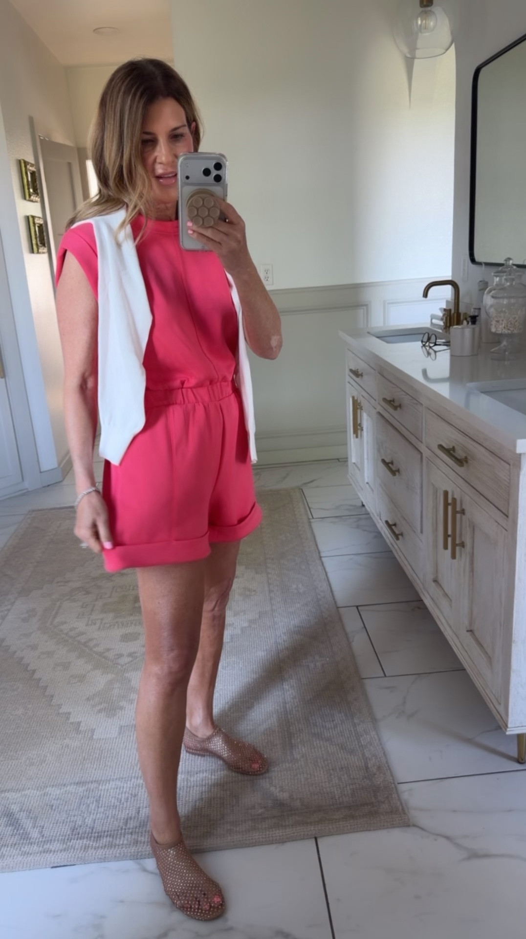 Size small Scubaknit romper and size small cardigan #walmartstyle 

#LTKOver40 #LTKootd
