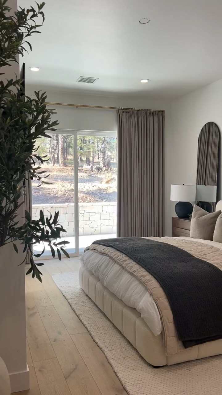 Primary Bedroom reveal of our new home ☺️ Obsessed with my new bed and nightstands from @stylemeghd. It's no secret how much I love their furniture pieces 😍 The quality and style are 🤌🏼and will elevate any space IMO.

#LTKHome