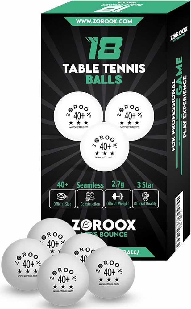 ZOROOX 18 Premium Table Tennis Balls 3-Star White/Orange High Performance Ping Pong Balls - Exper... | Amazon (US)