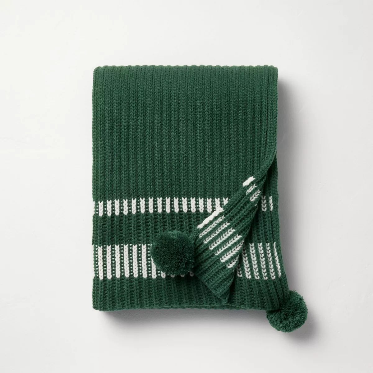 Border Stripe Rib Knit Throw Blanket - Hearth & Hand™ with Magnolia | Target