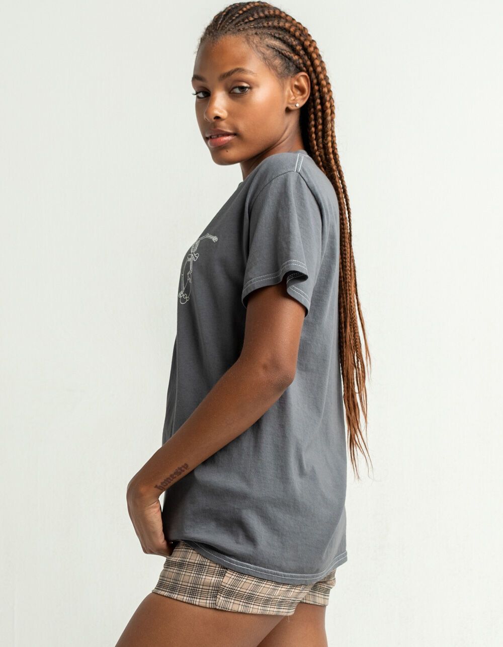 FULL TILT Skeleton Womens Light Brown Oversized Tee - LTBRN - 415971587 | Tillys