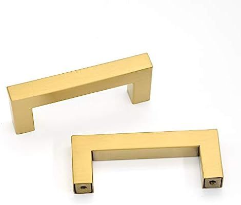10Pack 3in Cabinet Handles Gold Cabinet Pulls,Gold Pulls for Kitchen Cabinet Hardware Brushed Bra... | Amazon (US)