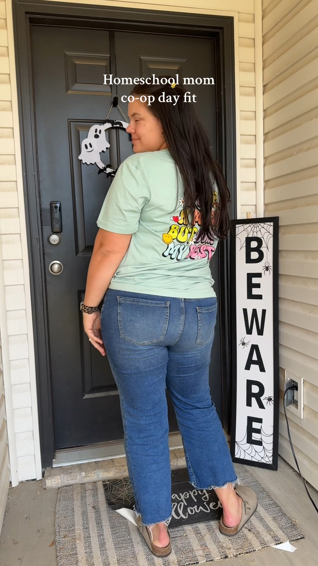 Homeschool ootd 
Tee is from TT shop but I found a similar one on Amazon!

#LTKFindsUnder50 #LTKSaleAlert #LTKFamily