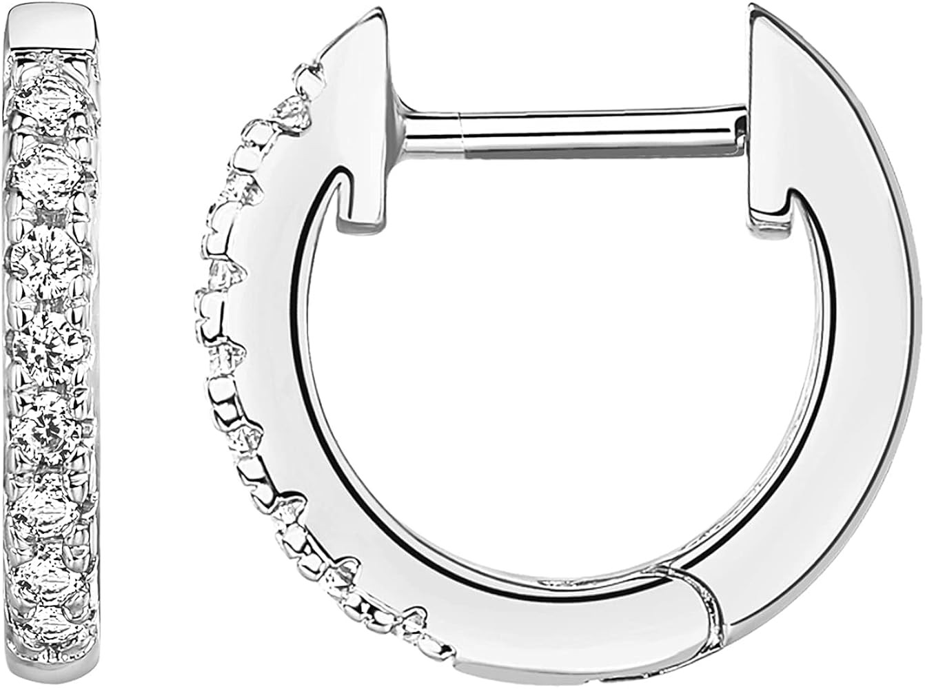 PAVOI 14K Gold Plated Cubic Zirconia Cuff Earrings Huggie Stud | Amazon (US)