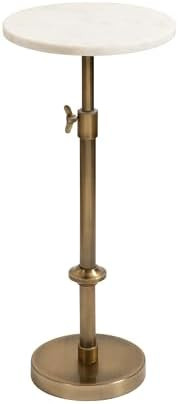 Kate and Laurel Engles Traditional Adjustable-Height Pedestal Drink Table, 10 x 10 x 30, White Ma... | Amazon (US)