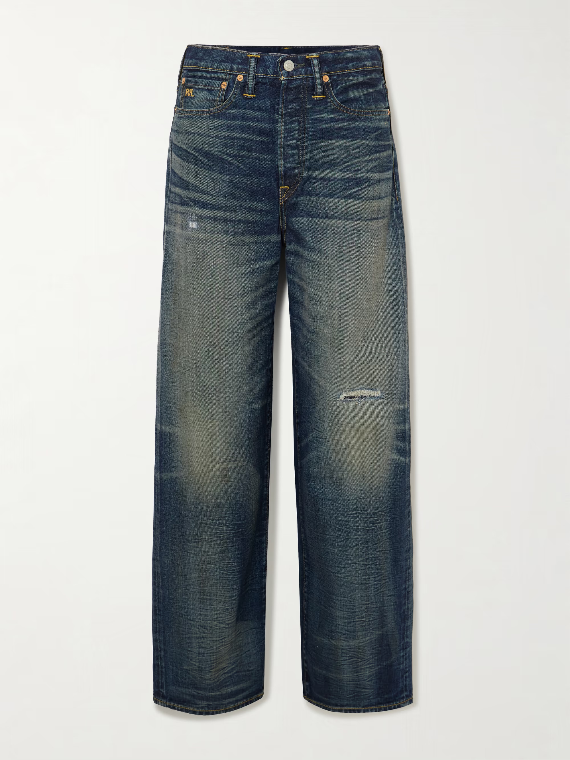 Distressed high-rise wide-leg jeans | NET-A-PORTER (US)