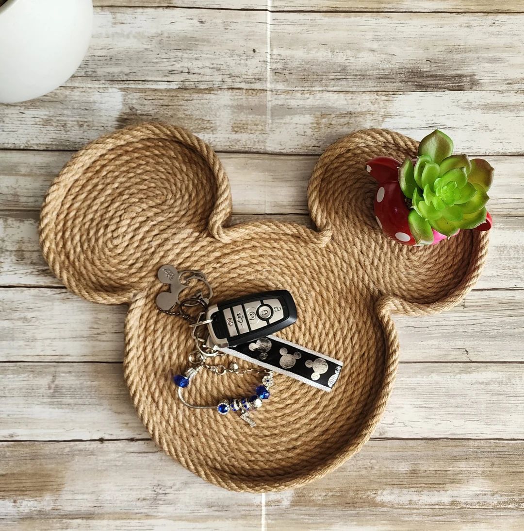Mickey Mouse Rope Tray Organizer Disney Inspired Livingroom - Etsy | Etsy (US)