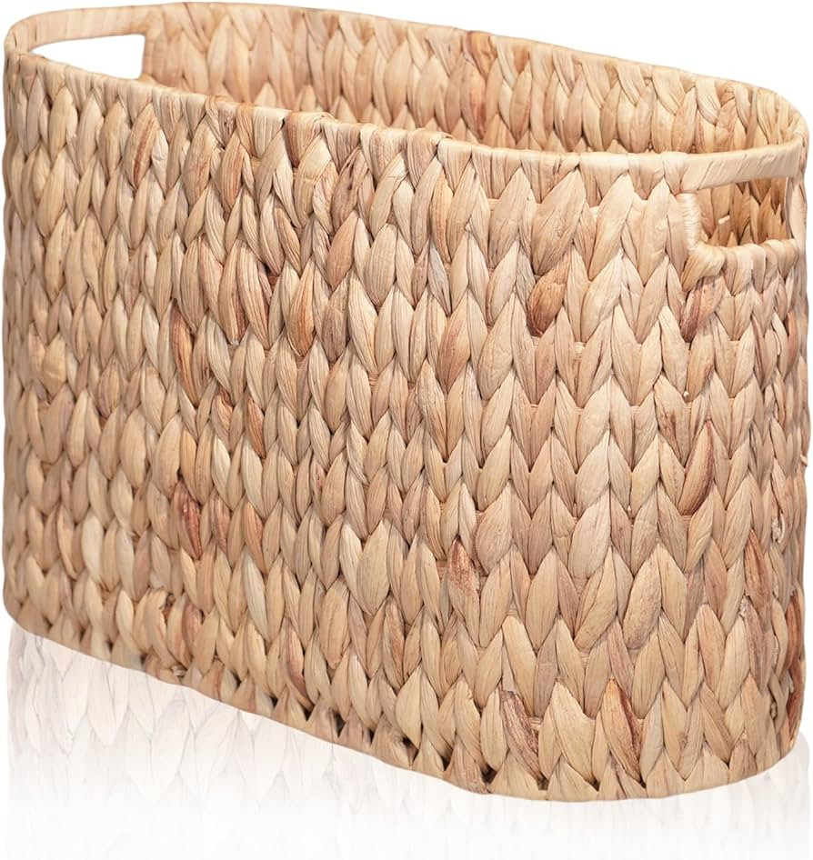 PINXIURY Water Hyacinth Toilet Paper Storage Basket, Bathroom Toilet Organizer with Inner Handle,... | Amazon (US)