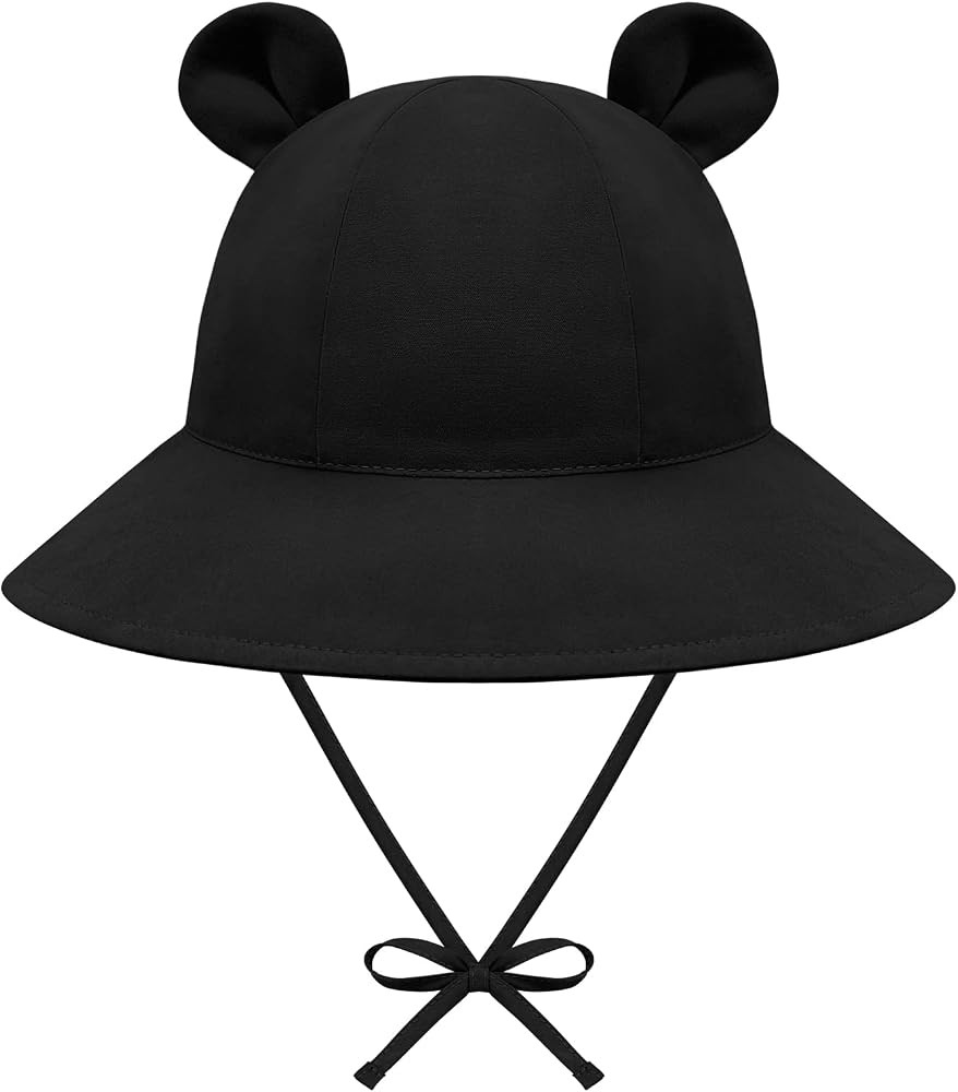 Baby Sun Hat Toddler Hats for Boys Girls Infant Sun Hat Baby Girl Hats with Bear Ears Wide Brim U... | Amazon (US)