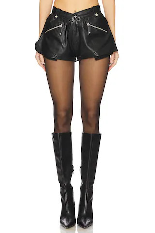 Vaillant Leather Biker Short in Black from Revolve.com | Revolve Clothing (Global)