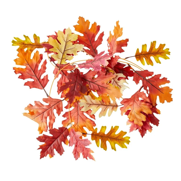 Oak Leaf Garland Decor, Red & Yellow, 6', Fall by Way To Celebrate | Walmart (US)