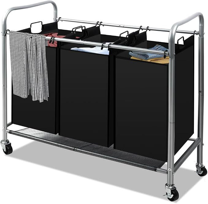 3 Sacos de Cesto de Roupa Suja, Cesto de Roupa Suja com Divisoria, 3 Bag Laundry Hamper Carrinho ... | Amazon (BR)