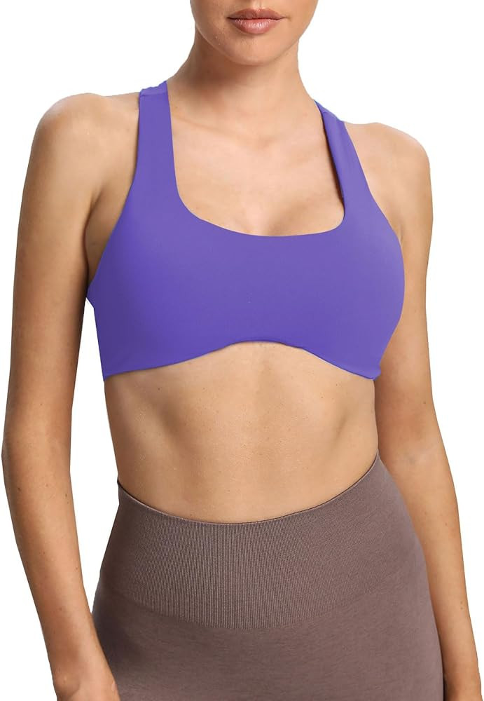 Aoxjox Women's Workout Sports Bras Fitness Backless Padded Define Sculpt Racerback Bra Yoga Crop ... | Amazon (US)
