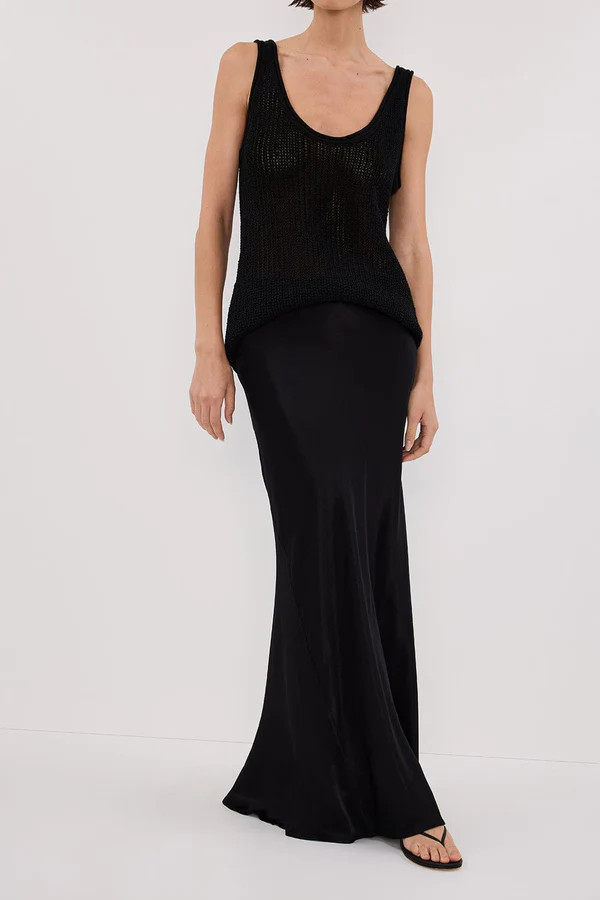 CHARLI BLACK SATIN MAXI SKIRT | DISSH