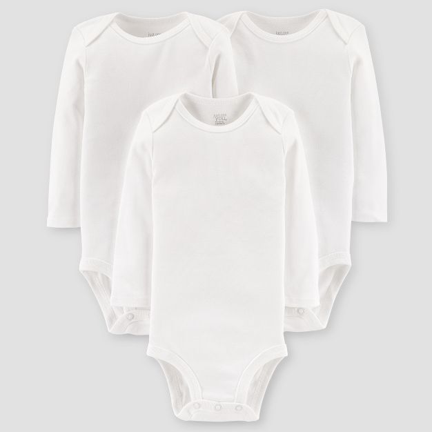 Baby 3pk Long Sleeve Bodysuit - Just One You® made by carter's White | Target