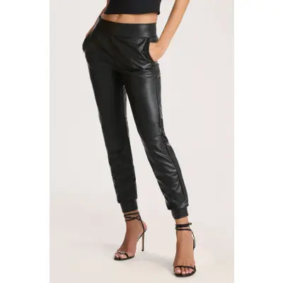 Commando Faux Leather Joggers in Black at Nordstrom, Size Large | Nordstrom