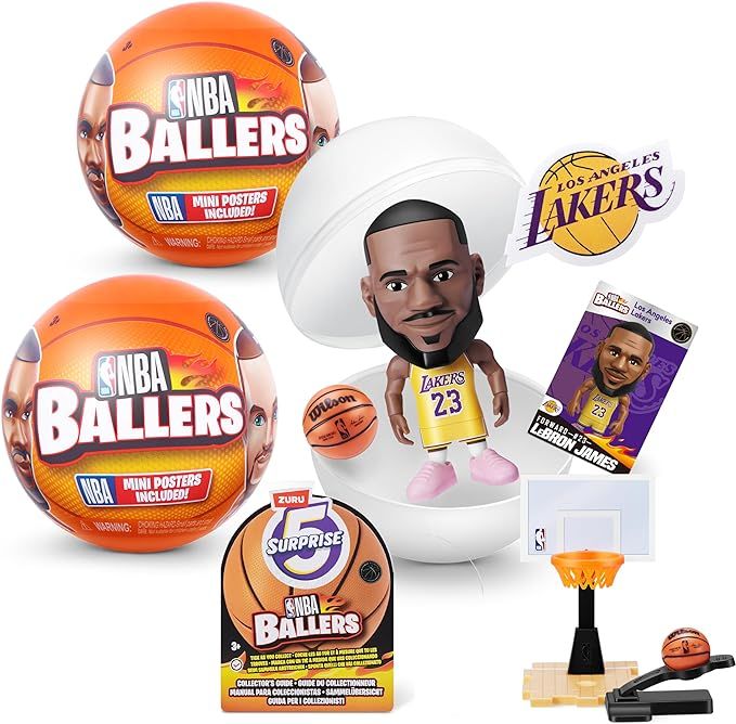 5 Surprise NBA Ballers Series 1 (2 Pack) Toy Mystery Capsule Figurine by ZURU for Kids, Teens, Ad... | Amazon (US)