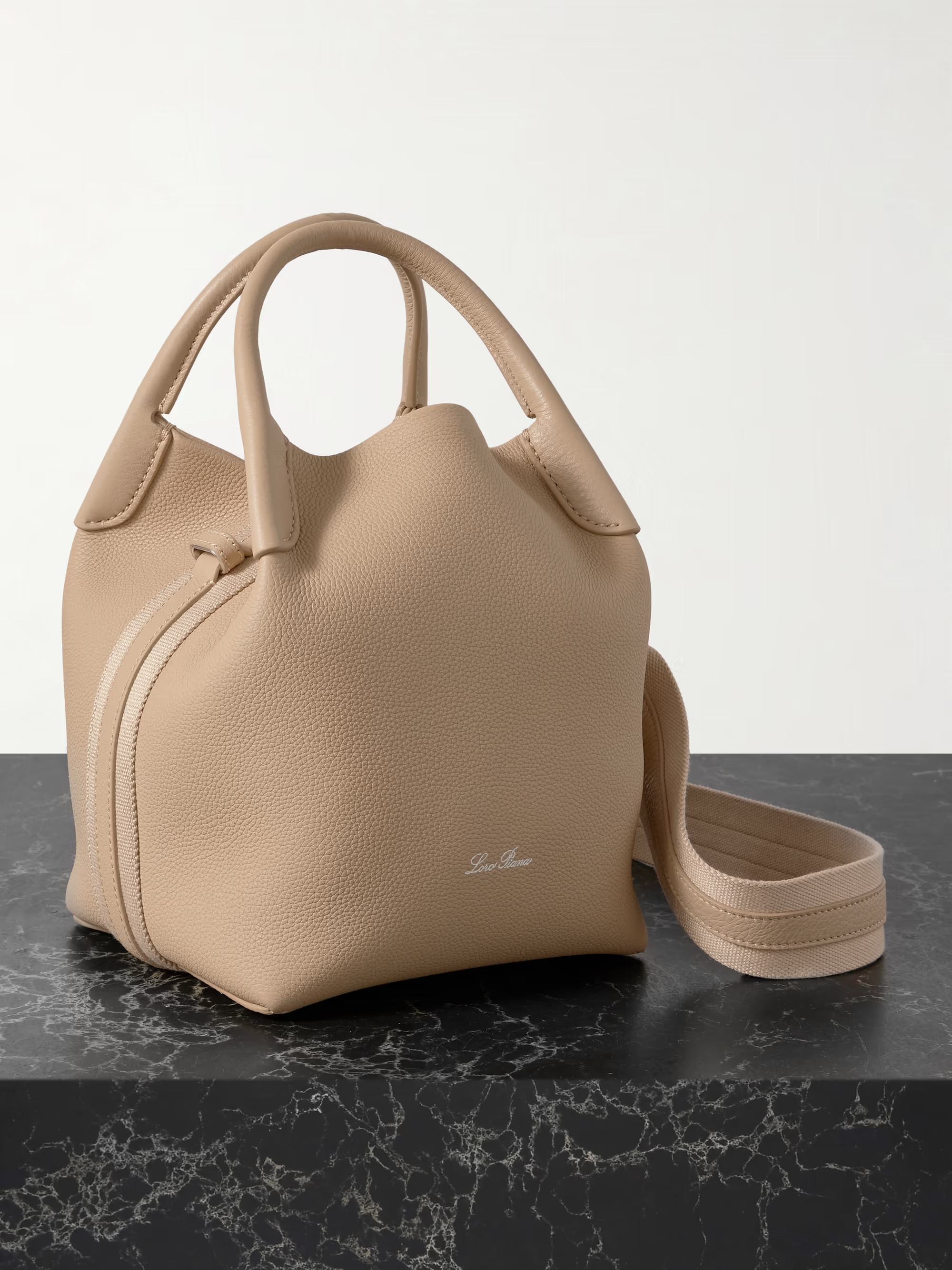 Bale canvas-trimmed textured-leather tote | NET-A-PORTER (US)