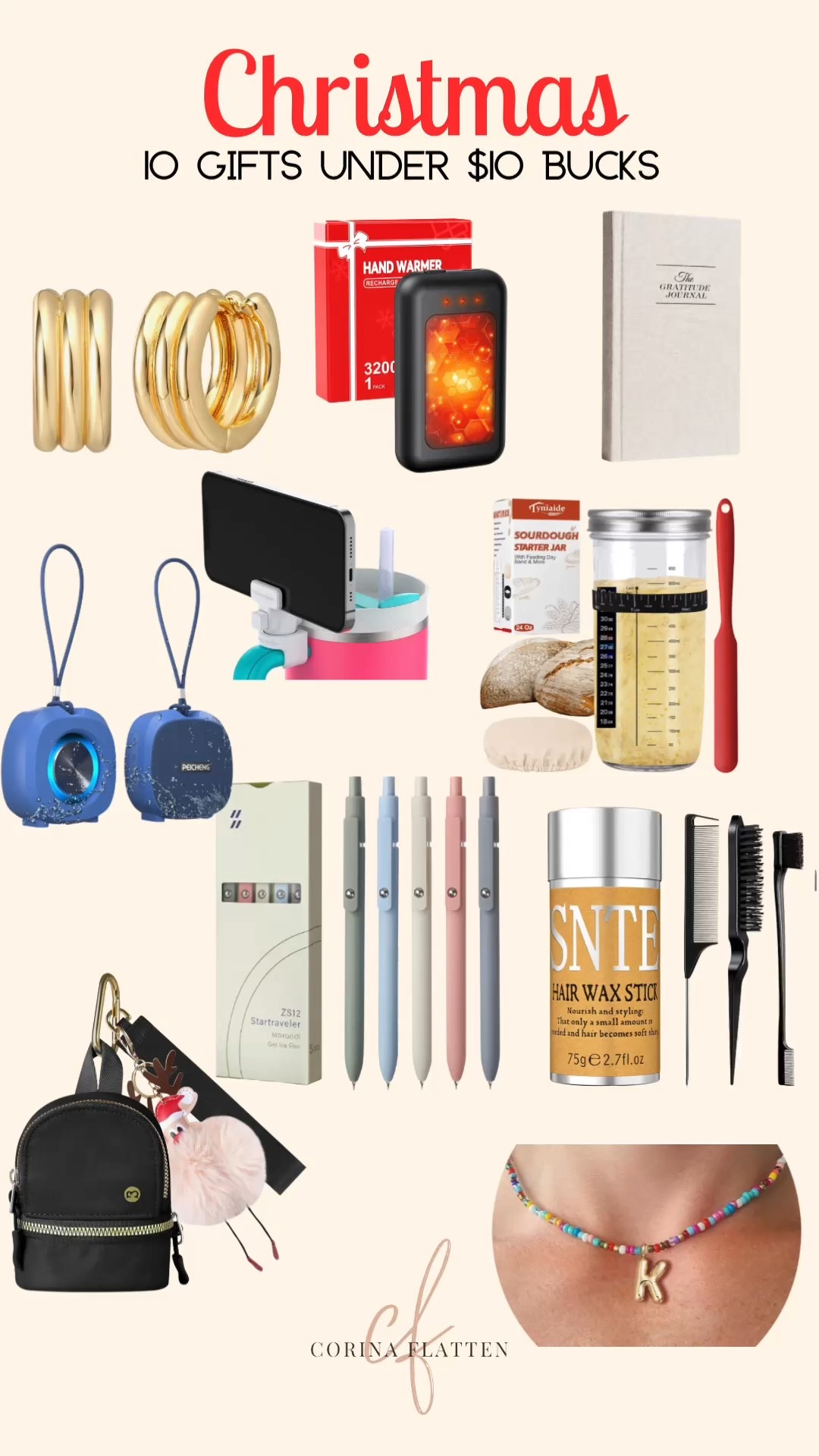 Ten gifts for him and her all under $10!

Amazon, hair care, comb, speaker, pens, earrings, bread making kit, phone holder, hand warmer

#LTKCyberWeek #LTKGiftGuide #LTKHoliday