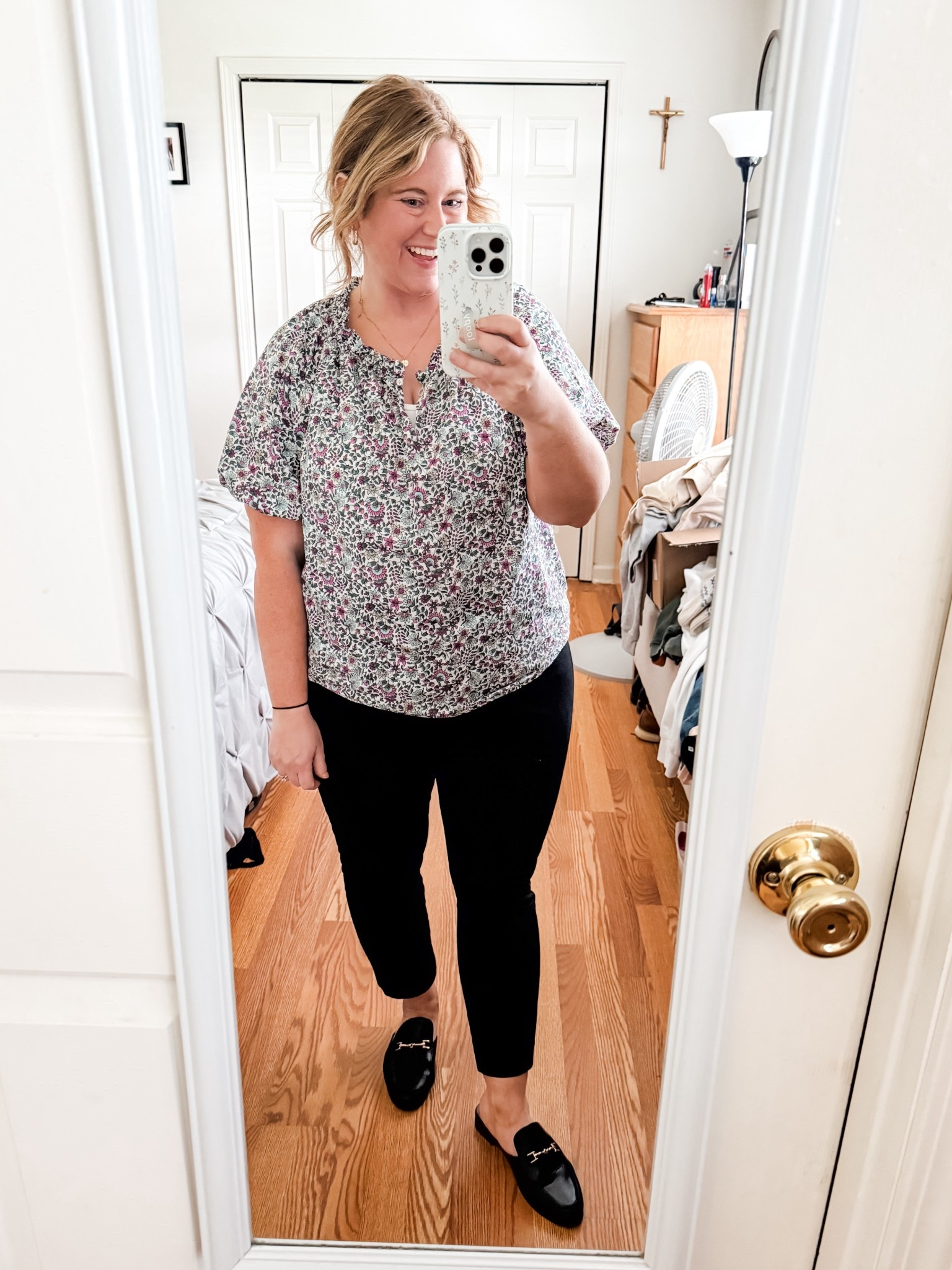 Teacher outfit! Wearing a 16 petite in my pixie pants, XL in my top (could have done a large).  

#LTKWorkwear #LTKSeasonal #LTKMidsize