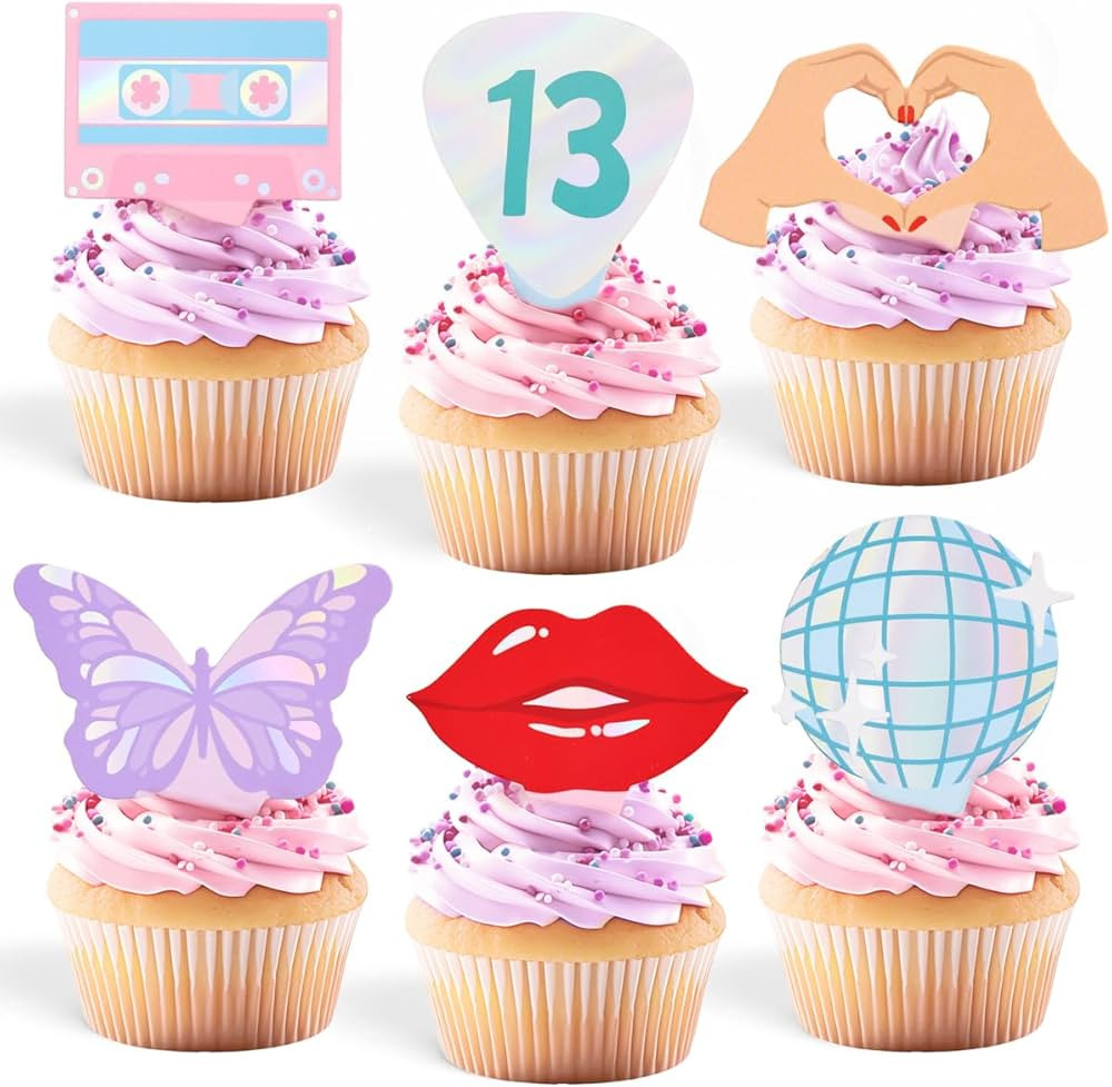 xo, Fetti Eras Party Cupcake Toppers - 24 pcs | Concert Party Cake Decoration, Bachelorette Decor... | Amazon (US)