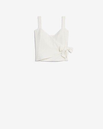 Cropped Wrap Front Side Tie Tank | Express