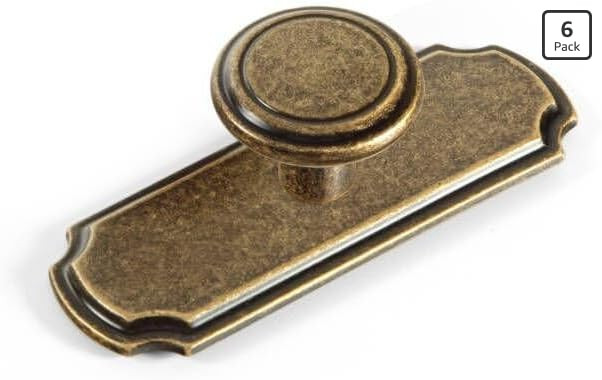 Goo-Ki Antique Brass Cabinet Knobs with Backplate,Casual Luxury Solid Zinc Cabinet Handles for Dr... | Amazon (US)