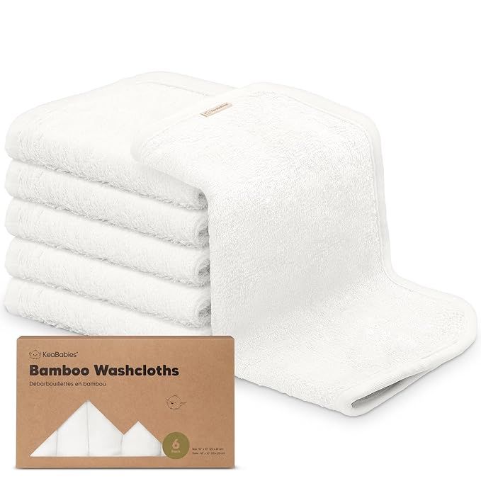 6-Pack Organic Baby Washcloths - Soft Bamboo Washcloth, Baby Wash Cloths, Baby Wash Cloth for New... | Amazon (US)