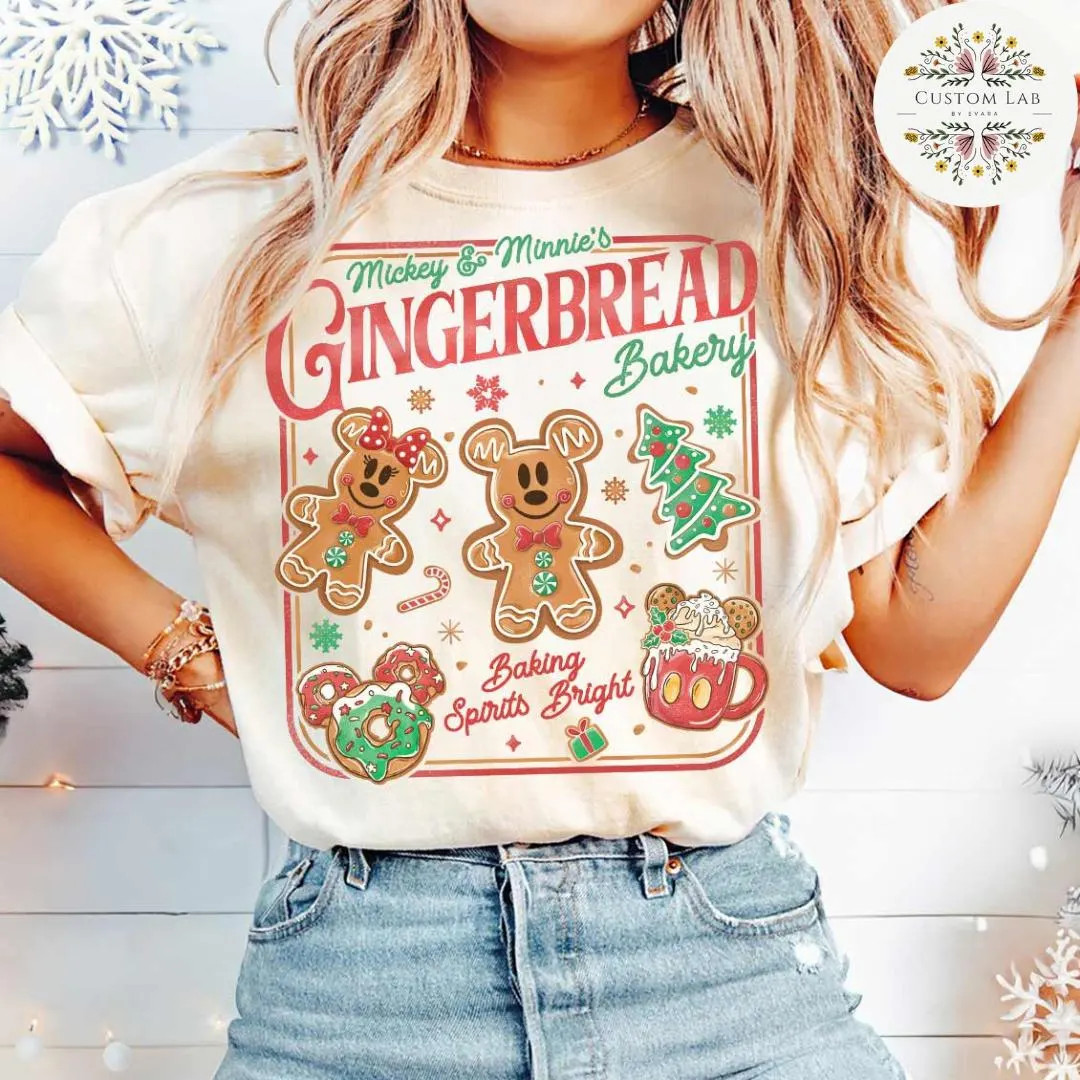 Mickey Minnie Gingerbread Bakery Disney Christmas Shirt, Mickey's Very Merry Christmas Party, Gin... | Etsy (US)
