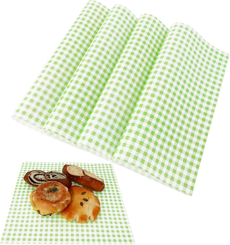 100 Pcs Waxed Paper Sheets 12 x 12 Inch Pastel Deli Paper Wraps Grease Resistant Food Basket Line... | Amazon (US)