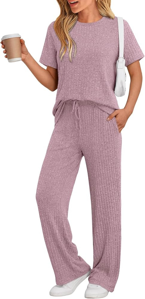 LILLUSORY Lounge Sets for Women 2 Piece Matching Summer Travel Outfits Spring Sets Cute Casual Pa... | Amazon (US)