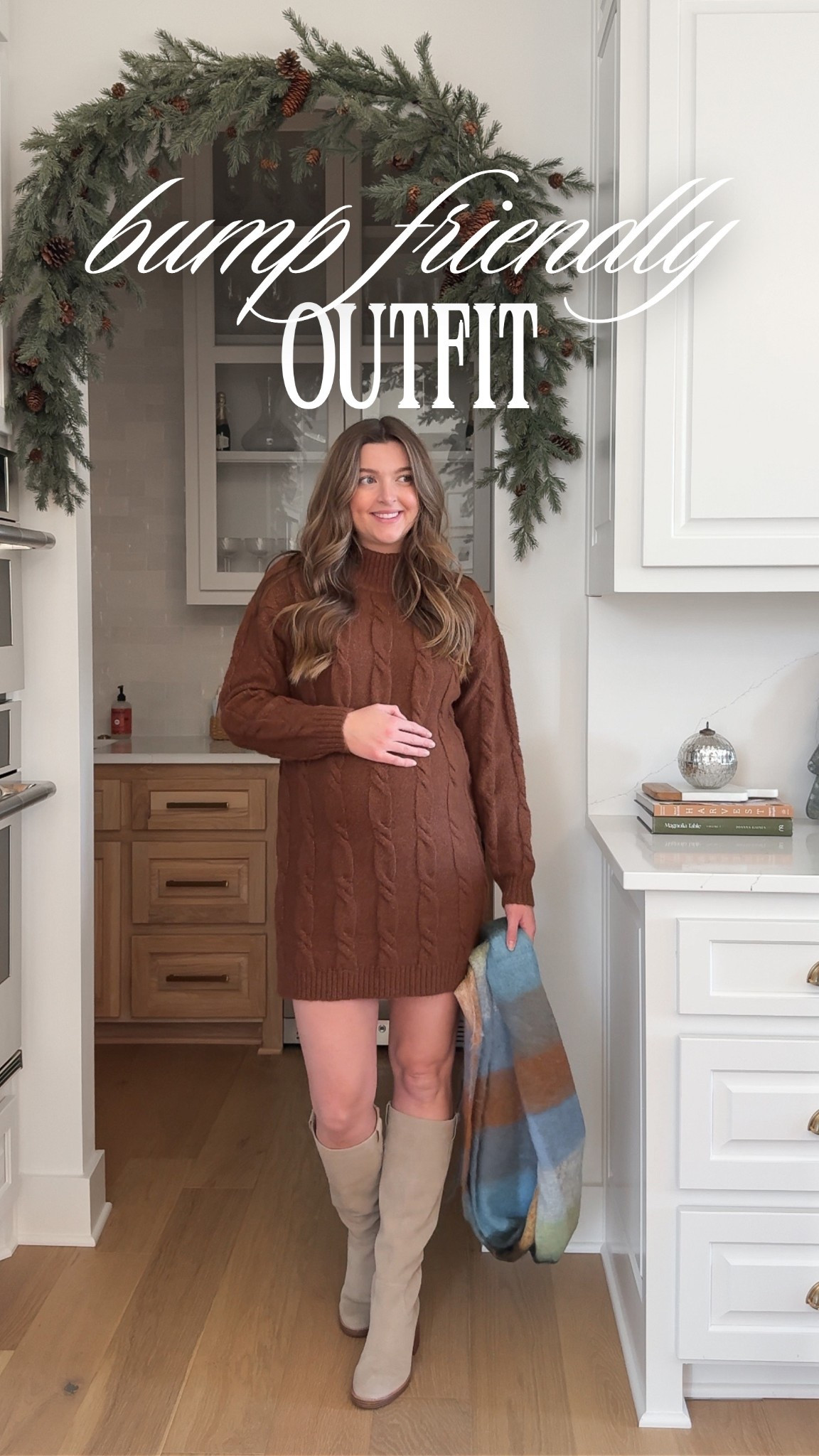 Trying to find my style again with a bump, I found so many cute Lulus dresses for the holidays 🎄🤍
I’ve had a hard time finding the confidence (and motivation) to dress cute during this pregnancy. I would much rather be in PJS, leggings, or sweatshirts🫠 So this winter I promised myself I would dress up more - look good, feel good mentality!! 

I love a classic sweater dress + scarf combo! Linking similar boots too!

Size: medium

Bump style, bump friendly, holiday dress, winter fashion, affordable fashion

#LTKBump