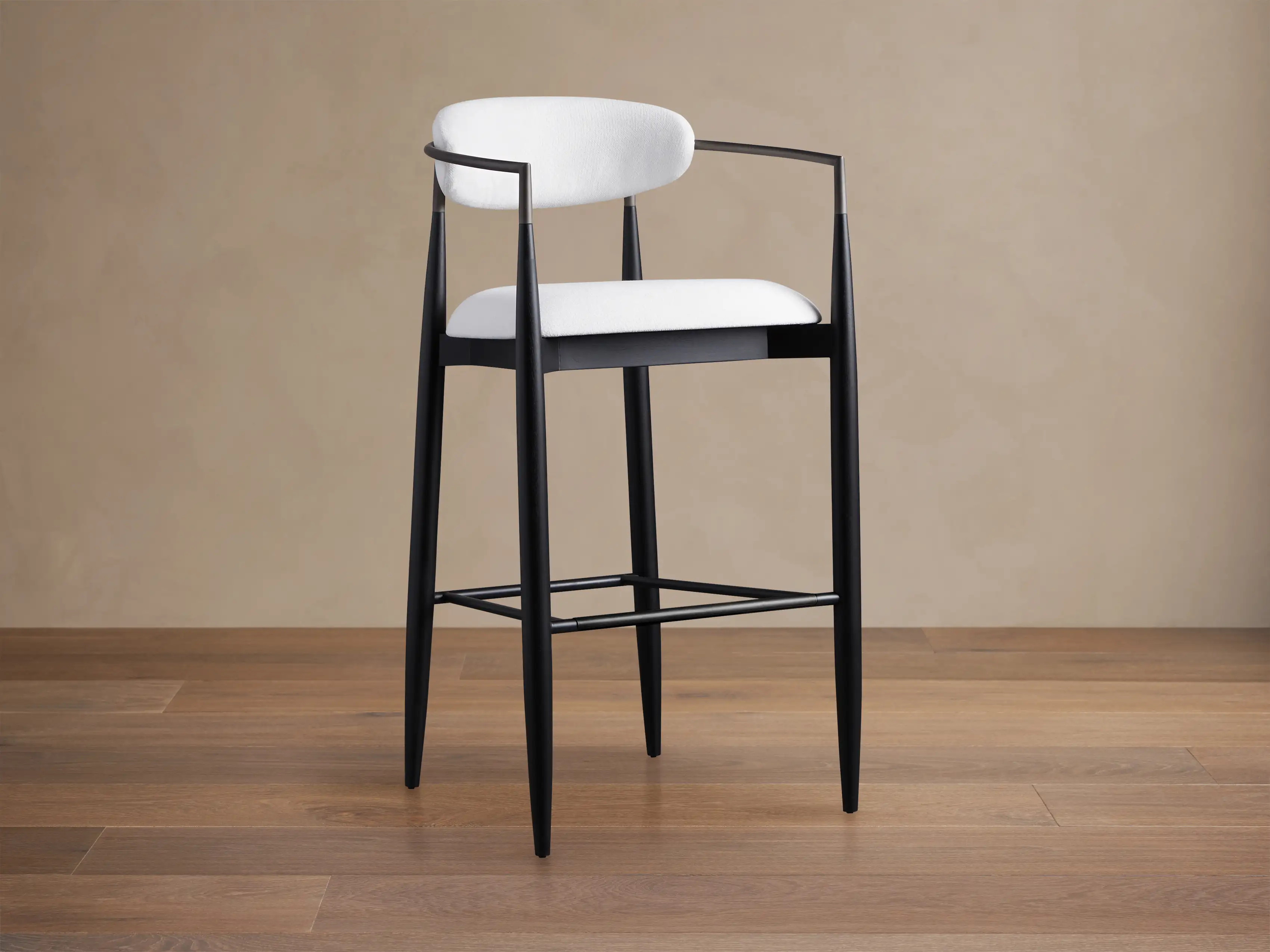 Jagger Stool in Black with Antique Pewter | Arhaus