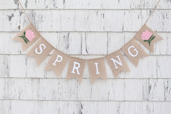 Spring Banner Rustic Spring Decorations Spring Bunting | Etsy | Etsy (US)