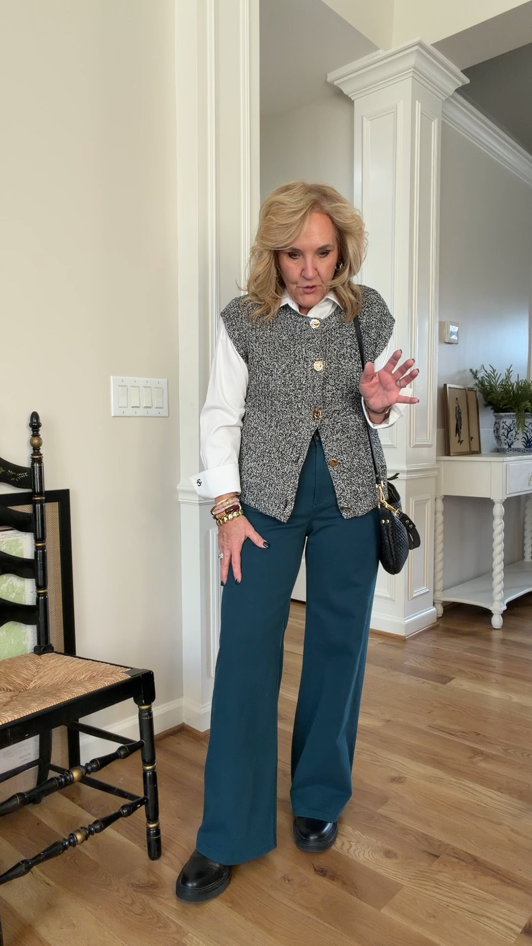 Everything is true to size, regular size 8/medium unless noted below 
Winter white cape/cardigan XS/S
Barrel jeans 8 petite 
Sherpa coat medium petite 
Quilted vest med petite 
Teal evergreen  Palmer pants size 6 reg 
Chicos no iron blouse size 1.0

35% off Allie & Bess sitewide until the 31st with code NANETTE35

Business casual casual pants not jeans 

#LTKFindsUnder100 #LTKOver40 #LTKSaleAlert